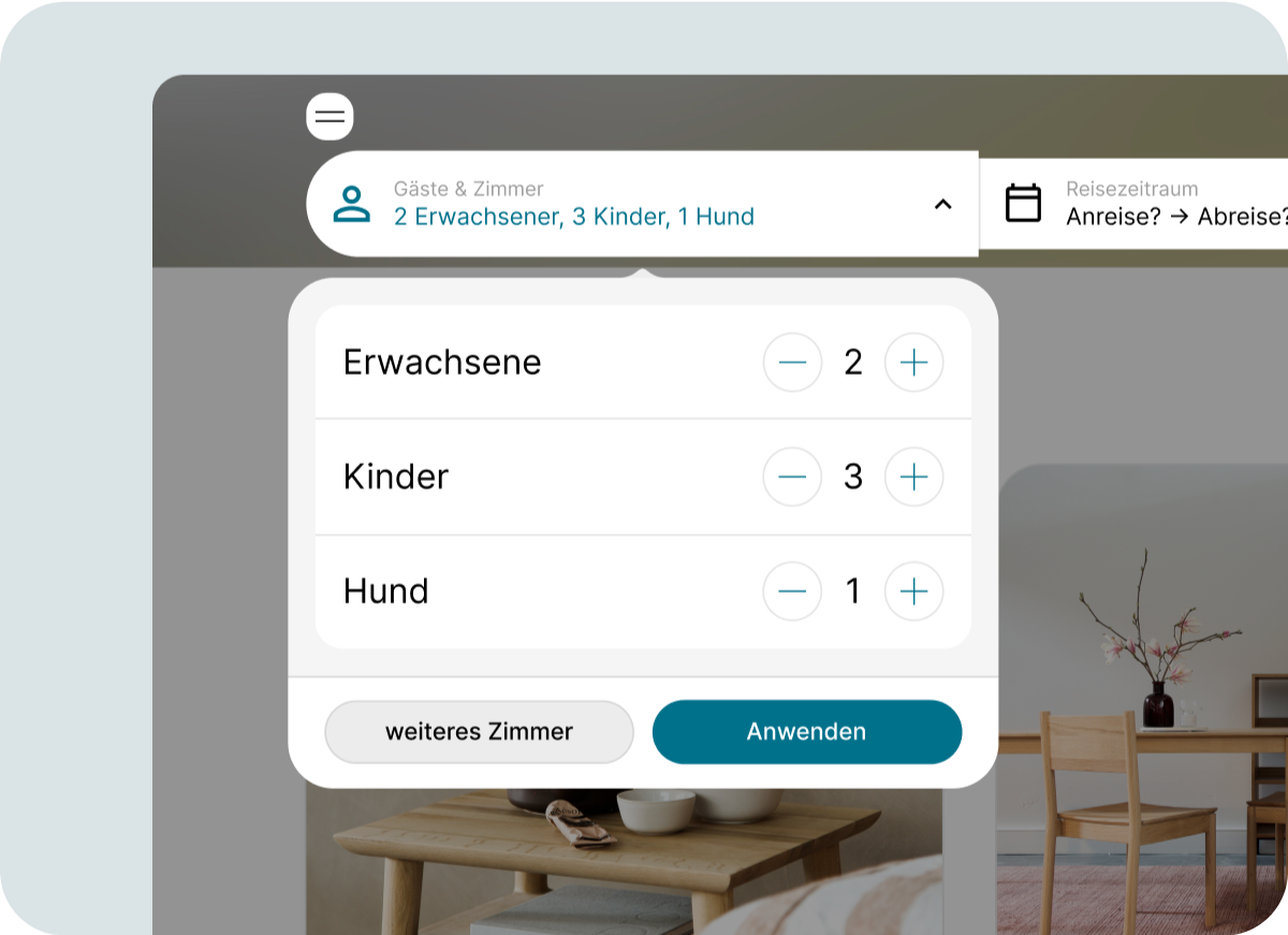 Hotel Buchungsmaske